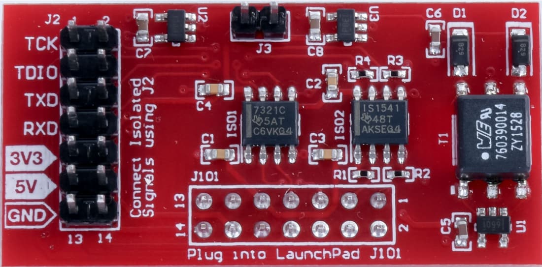 Mechanical Drawing - Texas Instruments MSP-ISO Isolation Adapter Board
