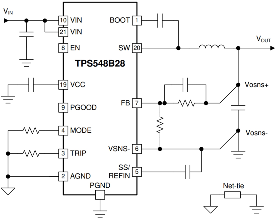 Schematic - Texas Instruments TPS548B28 20A Synchronous Buck Converter