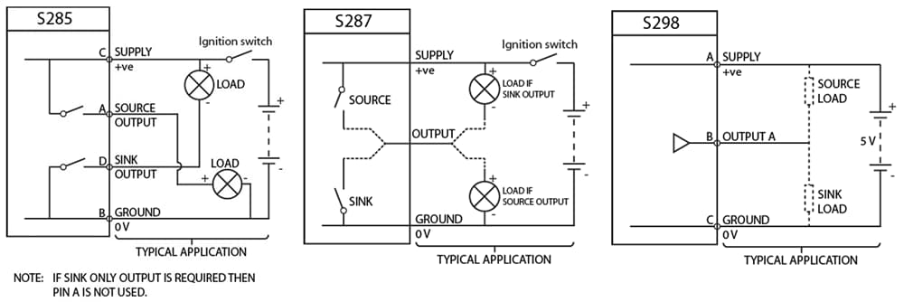 Application Circuit Diagram - Amphenol Rochester Sensors S28x Capacitance Coolant Level Switches
