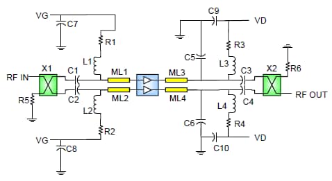 Balanced Amplifier 2600 MHz Circuit Schematic