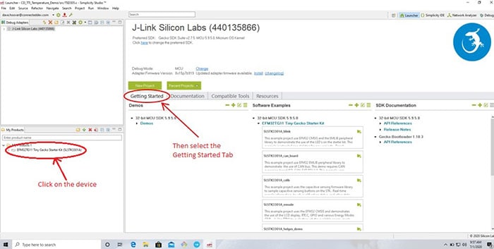 Getting Started tab.